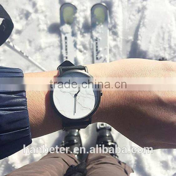 New 2016 handcrafted leather watch ladies top brand marble watch with japan movt