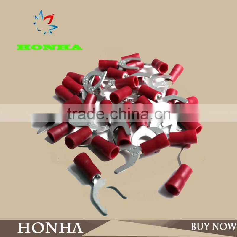RED SPADE 6.4mm PUSH ON CONNECTORS ELECTRICAL TERMINALS AUTO WIRING FORK RS64