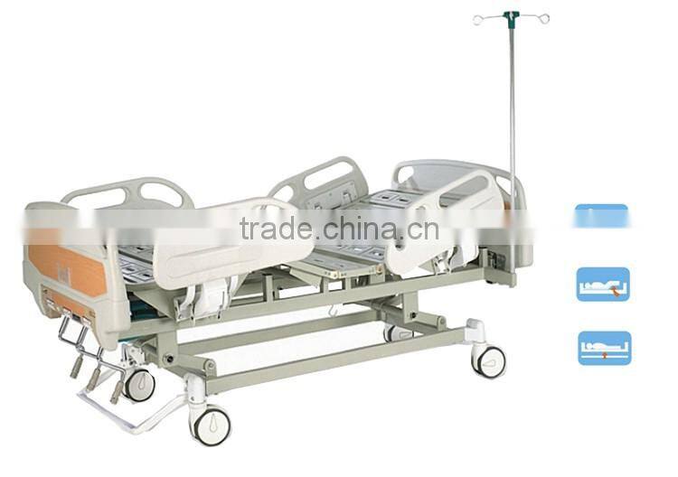 Cheap 3 Crank Manual Hospital Bed For Patient With IV Pole