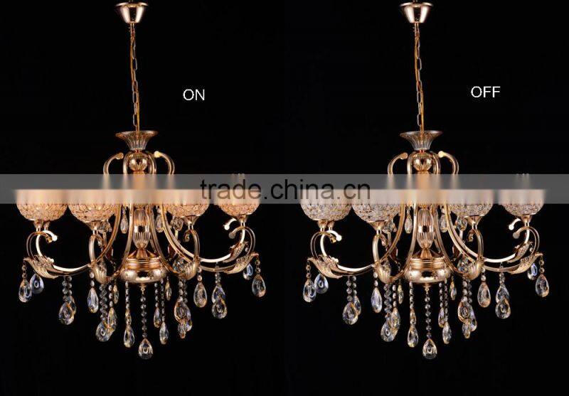 Modern Hot Selling Top Quality 3 Lights Gold Crystal Lantern Chandelier for E14 Socket
