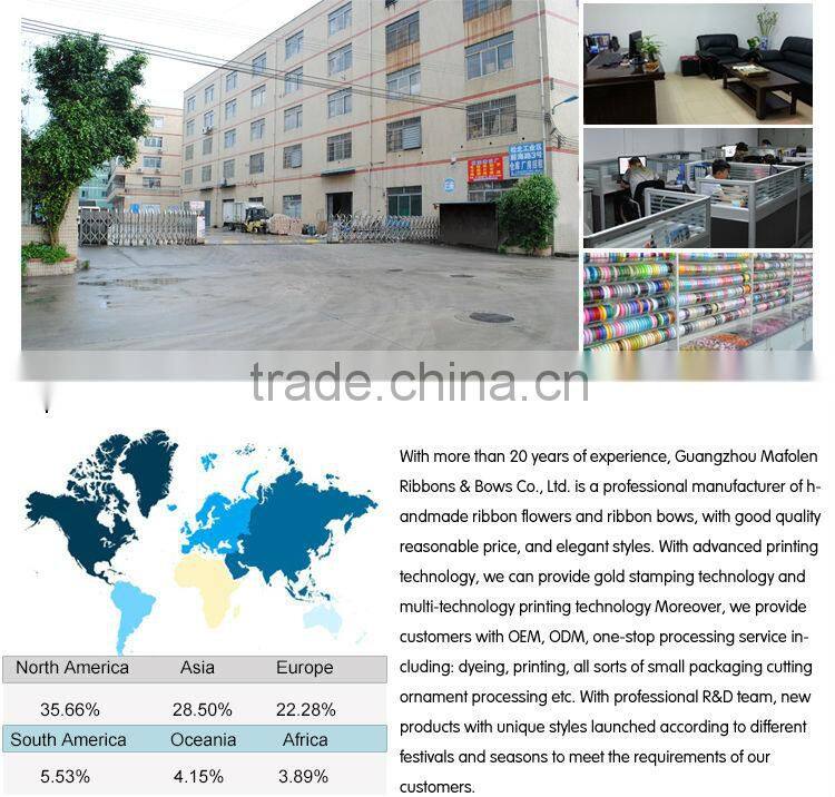 red polyester ribbon bow with loop for bottle decoration