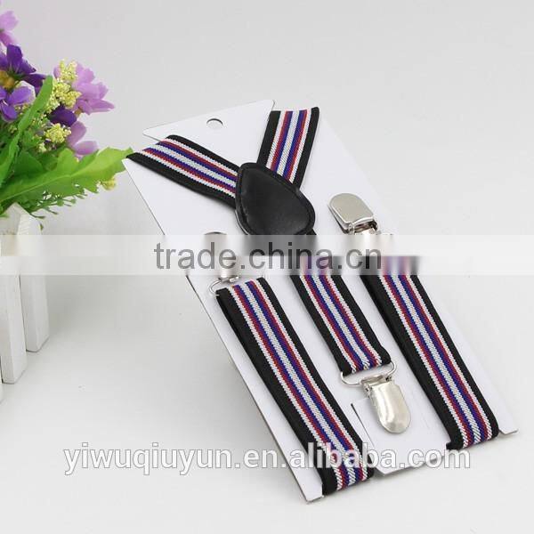 2.5cm Wide kids Unisex Clip-on Braces Elastic Suspender Fashion "Blue/White/Red" 4th of July suspenders