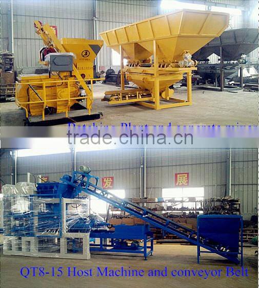 QT8-15 Hydraulic press fly ash brick making machine in india