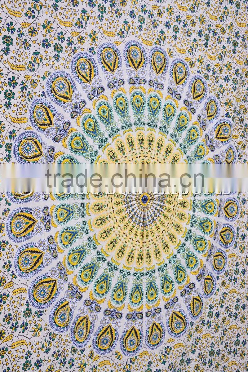 Queen Indian Ombre Mandala Ethnic Gypsy Wall Art Hippie Boho Cotton Home Decorative Tapestry