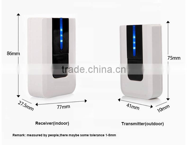 Wireless piano doorbell with 52 music tones 300m working distance multi receivers with battery AC power LED flash