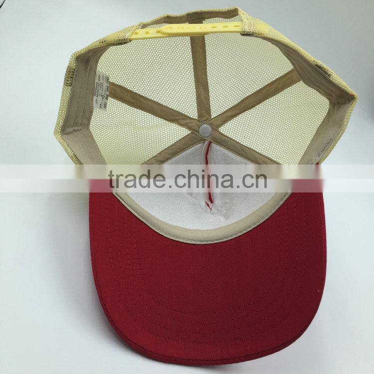 cutomized fashion rubber print 5 panel trucker mesh cap