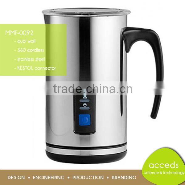 Stainless Steel Double Walled Cordless Electric Milk Foam Machine