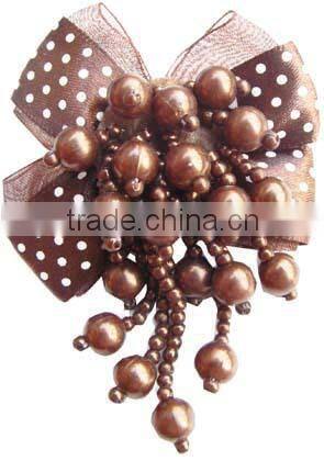 Woderful ribbon bows with beads for shoe accessories