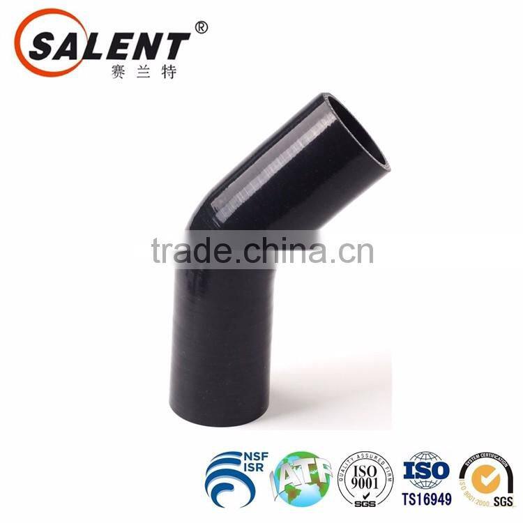 3'' 76mm high temperature reinforced automotive black elbow 45 degree silicone hose