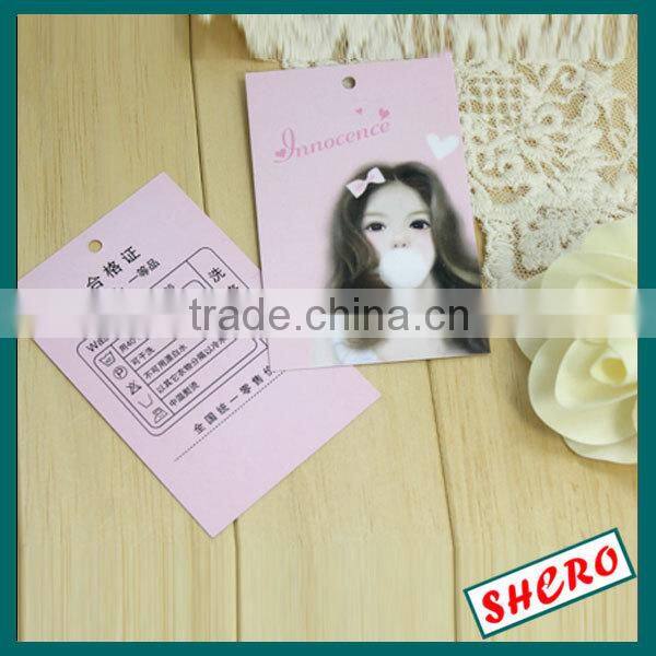 custom paper kids hang tags for clothing