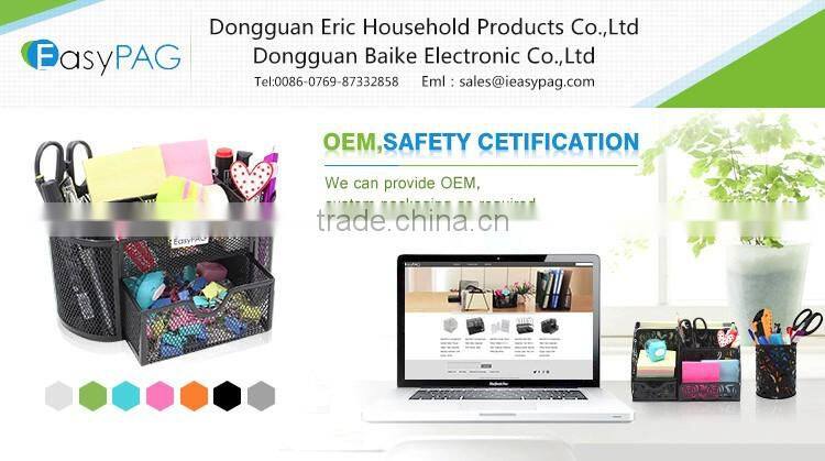 EasyPAG 4 stacking sorter sections black wire mesh desktop paper letter holder