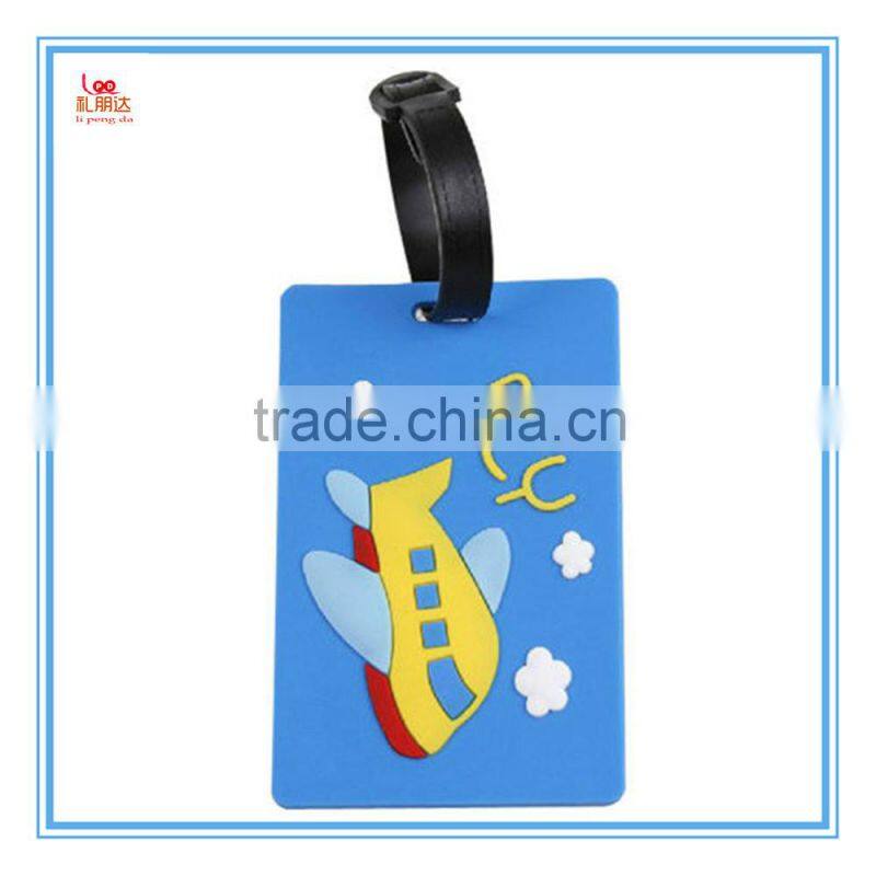 2D/3D logo silicone luggage tag, special design shape silicone rubber luggage tag for travel