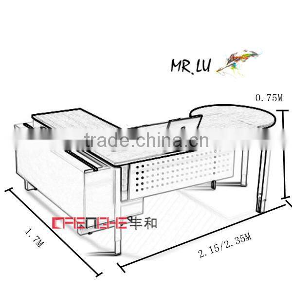 Wood office furniture l shape office table side table design