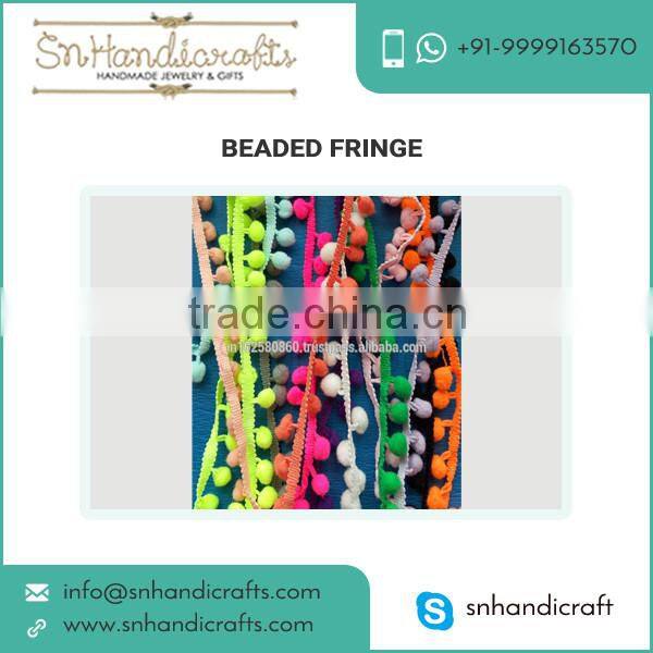 Elegant Looking Pom Pom Bobble Trim Braid Fringe
