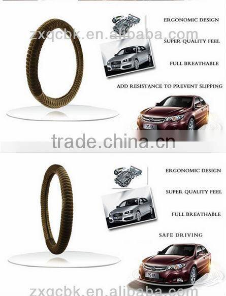 ZX Hot selling New design Velvet steering wheel covers/fluffy steering wheel cover