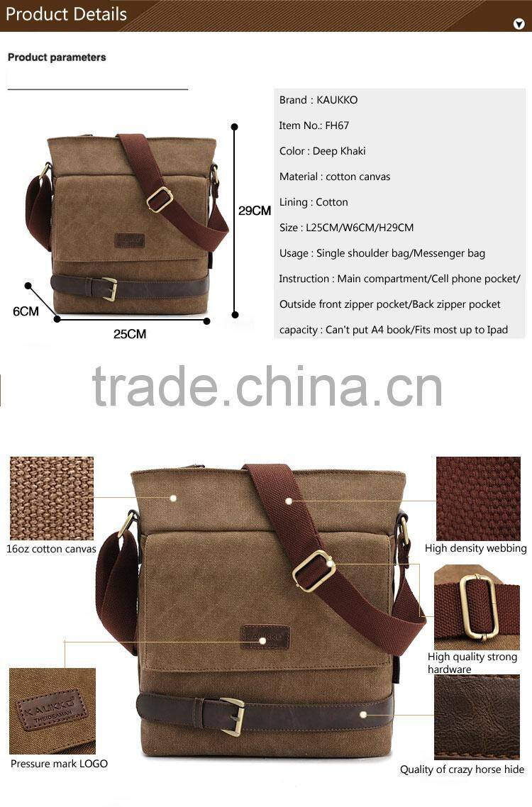 Concise Messenger Bag Men Casual Cross Body Bag Canvas Messenger Bag Men Shoulder Bag Men Canvas Sling Bags