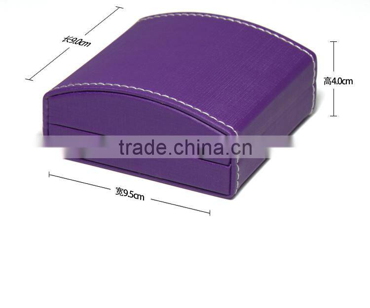 Purple Arc-shaped PU jewelry Case Gift box For gem Wholesale