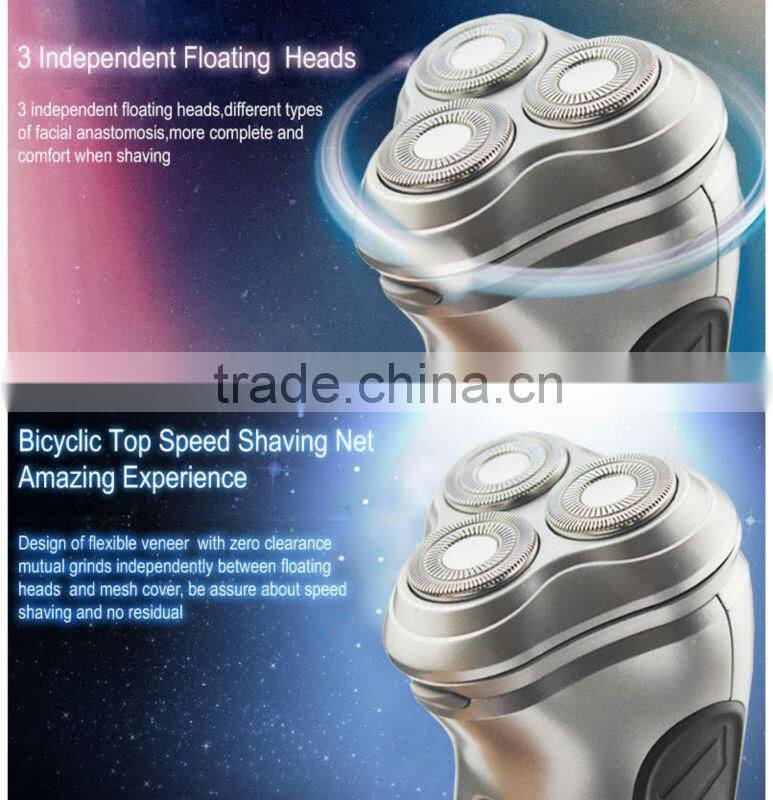 Three Independent Floating Heads Men Shaver Machine