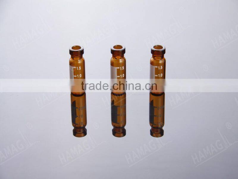 2ml lab glass amber sample HPLC vials crimp top USP type I