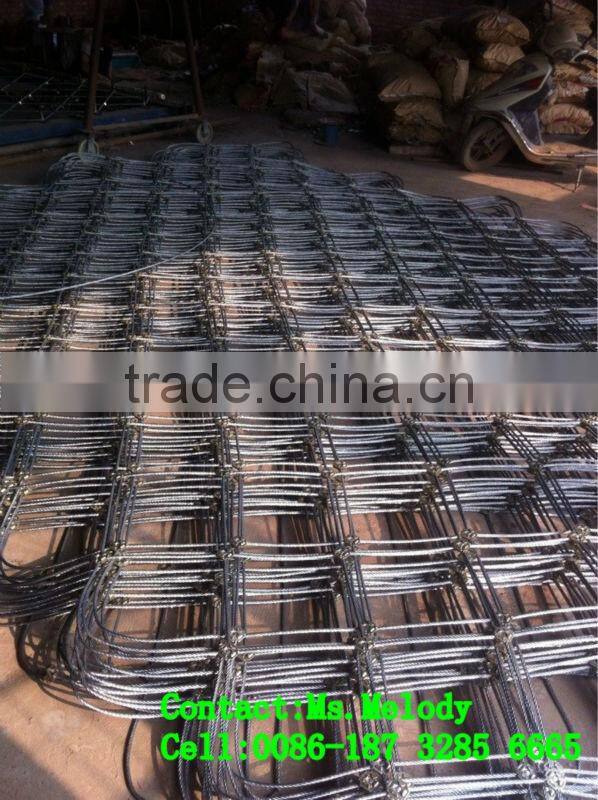 Hot-dipped Galvanized wire rope mesh/SNS protective mesh