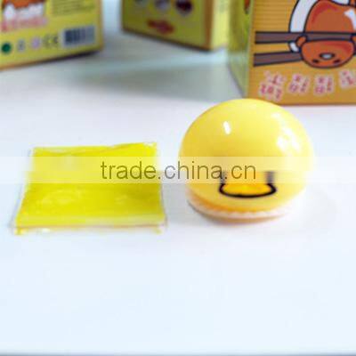 Eco-Friendly Slime for Cute funny egg squeeze toys suction back vomit yolk ball