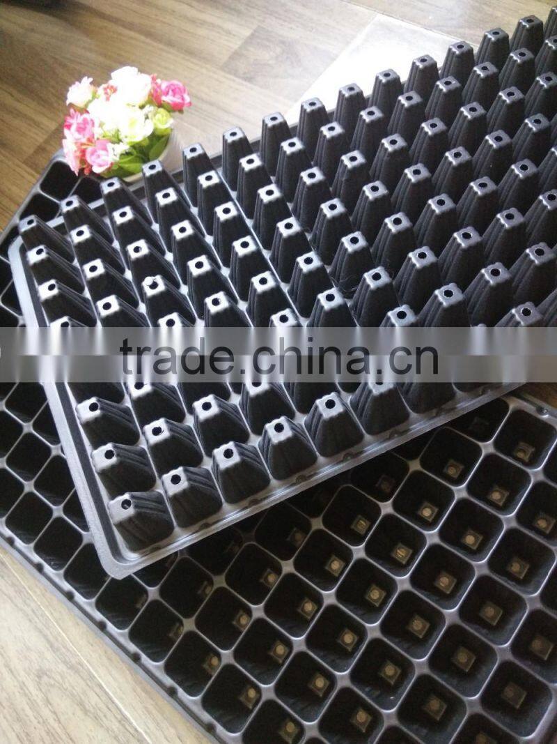 Nursery Trays & Lids,54x28cm Black PS seed germination tray, 128 cell