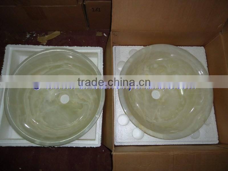 PAKISTAN FACTORY MADE PURE GREEN ONYX ROUND SINKS AND BASINS