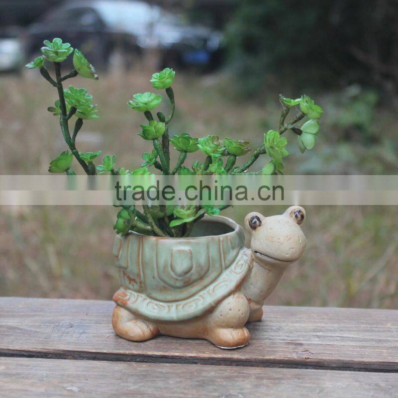 New design tortoise ceramic animal shape garden planter