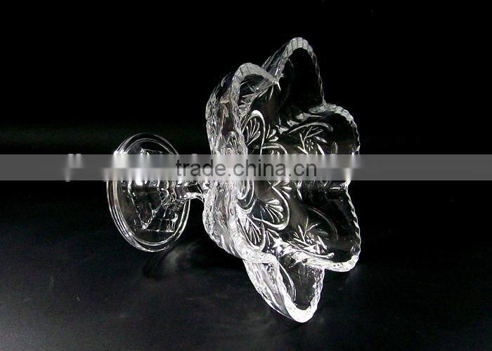 2017 new big glass plate transparent glass fruit plate