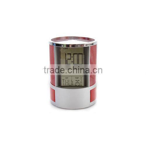 Multifunction table clock,digital clock with pen holder for gift