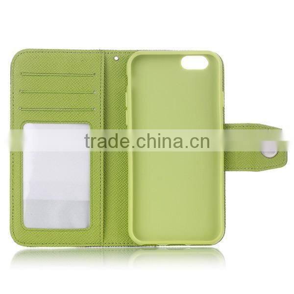 China Supplier 2016 Hot Selling PU Wallet Flip Leather Mobile Phone Case For iPhone6