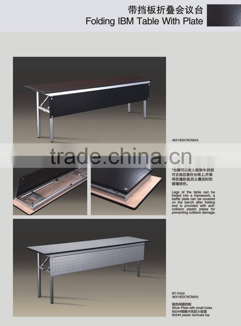Folding IBM rectangular table with metal front plate LQ-T002