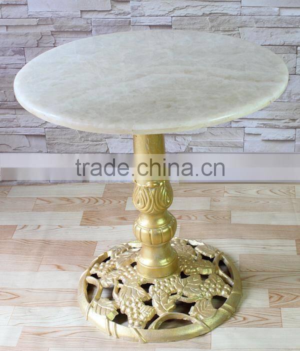 Golden hollow cast iron bar table base grape circular chassis platform support LQ-G908