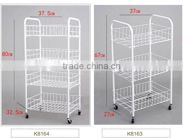 Wholesale Stock 3 Layer 4 Layer Stainless Steel With Block Movable Kitchen Storage Rack