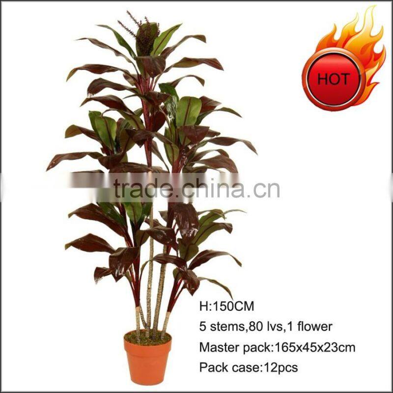 Hot sale artificial reddish plant artificial reddish dracaena tree