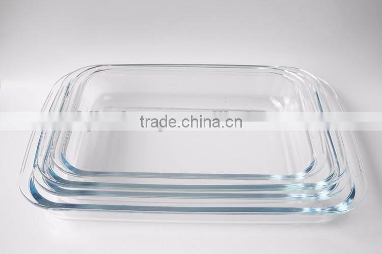 rectangle transparent glass baking dish plate for kitchen