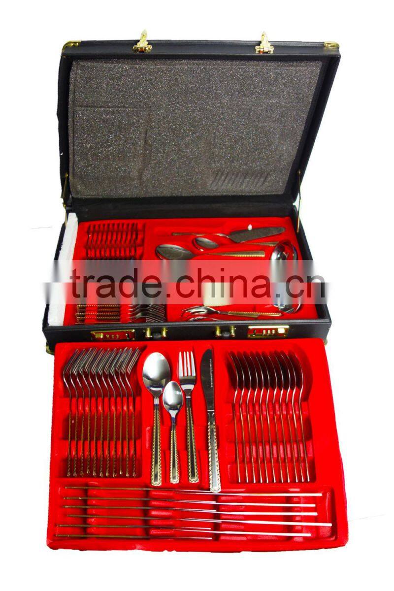 72pcs inox cutlery sets with suitcase