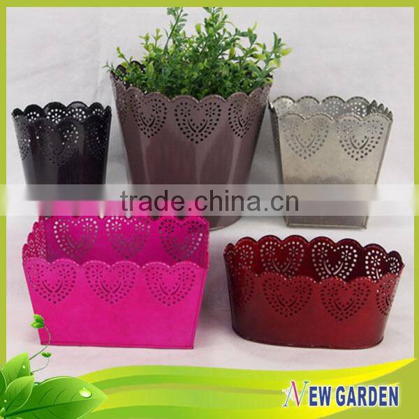 Widely application balcony beautiful metal led light flower pot