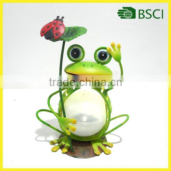 YS15108 frog solar light meatl garden frog metal frog yard art