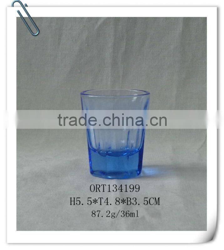 Promotional shot glass cup with red bottom