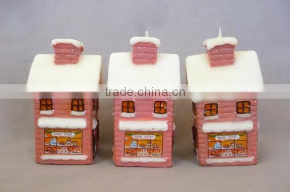 Christmasville Christmas Village Pink Shop Candles