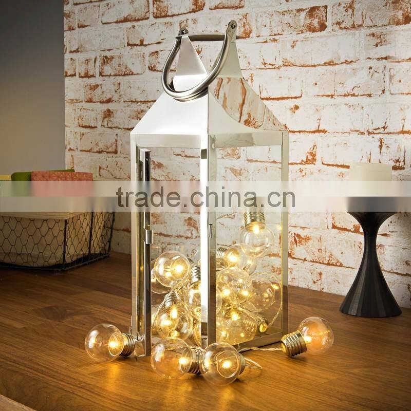 battery operated glass string warm white bulb decorative light