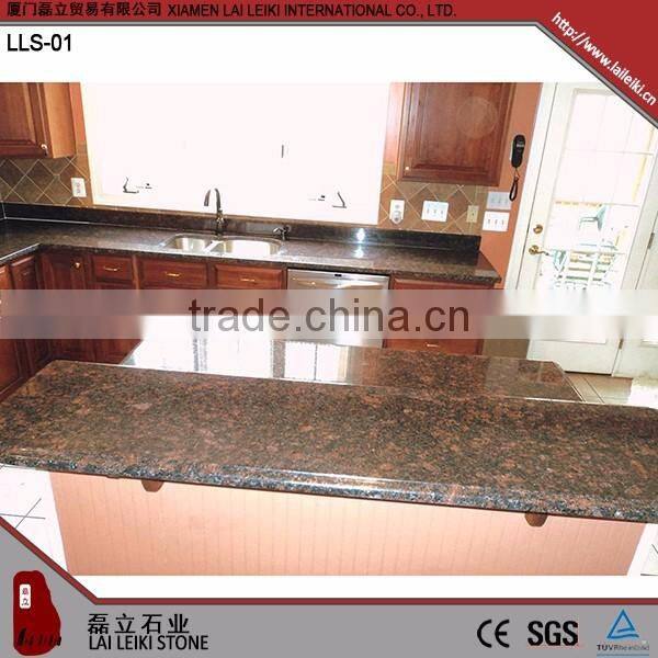 Irregular shaped Tan Brown polished granite table top for kitchen