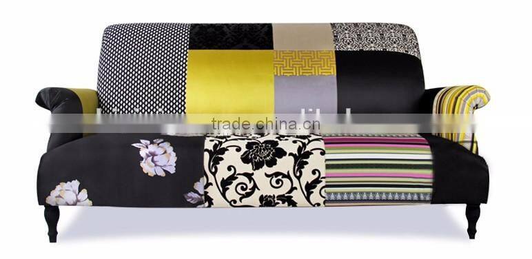 Classic Elegant Spanish Style Sharp Contrast Patchwork Three Sear Sofa BF11-0624a-02