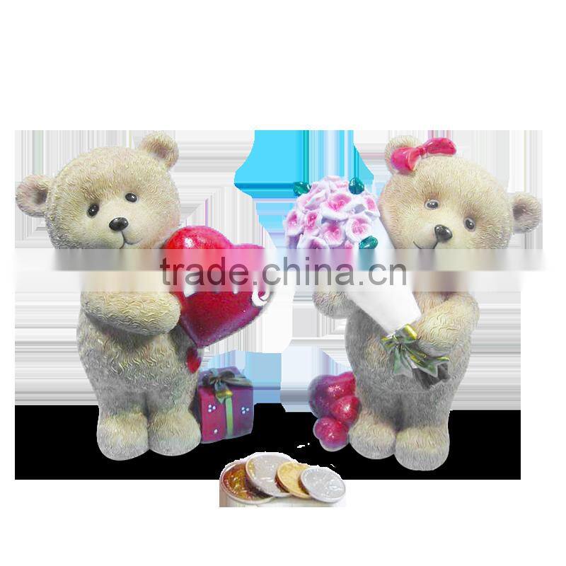 Polyresin Valentine money box for gift