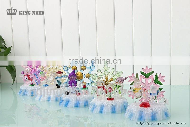 2015Dongguan Acrylic LED color-changing snowman and snowflake