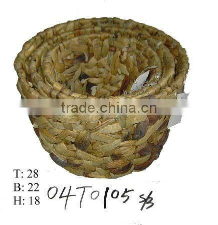 Round water hyacinth basket/flower planter/pot