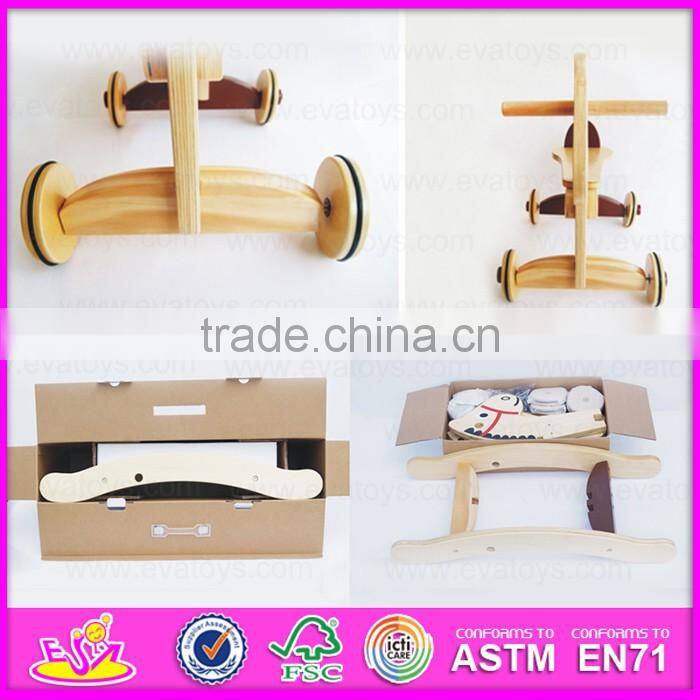 2016 new design baby wooden horse walker,new fashion rocking horse baby walker, high quality baby walker W16A015