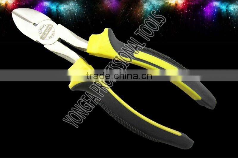 YF2312 American style non-skid handle cutting plier with nikel plated