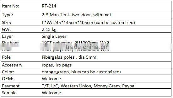 Waterproof Camping Tent Pop Up Tent